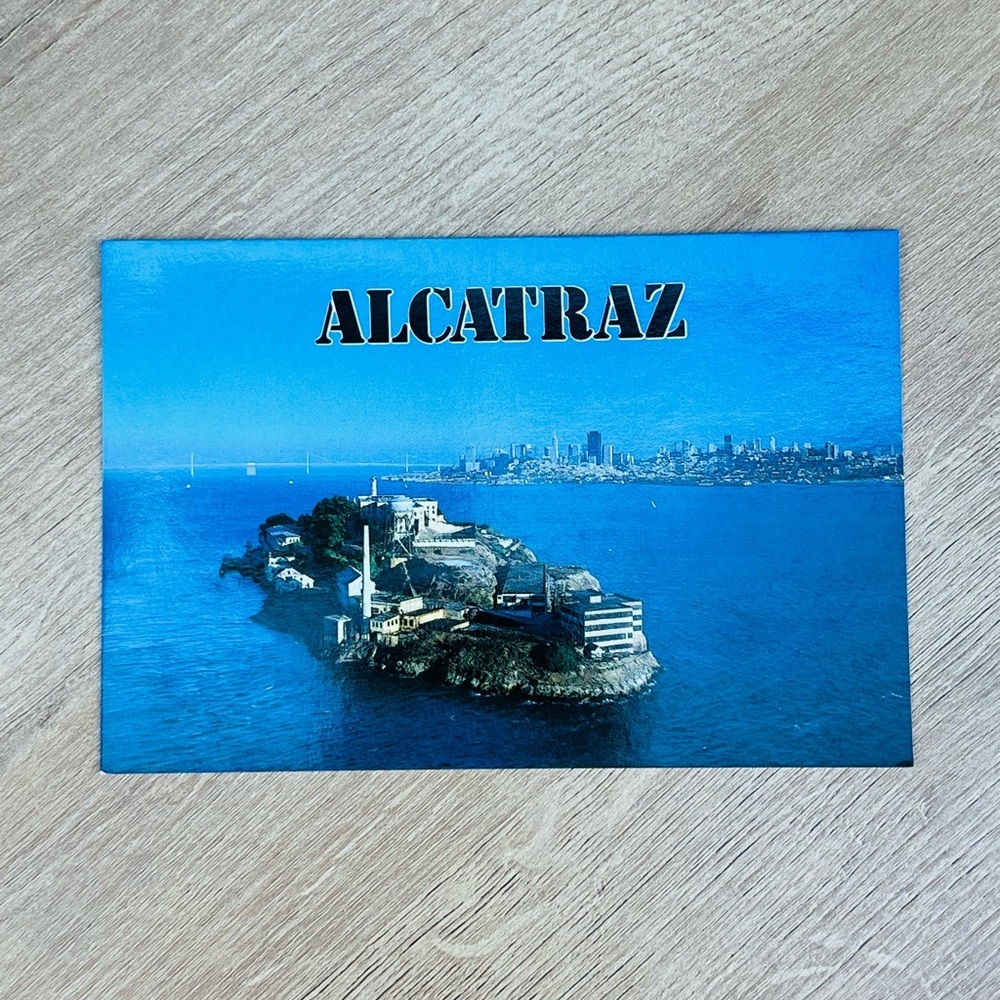 3 for 10: Vintage Alcatraz Postcard with Blue Ocean View unposted